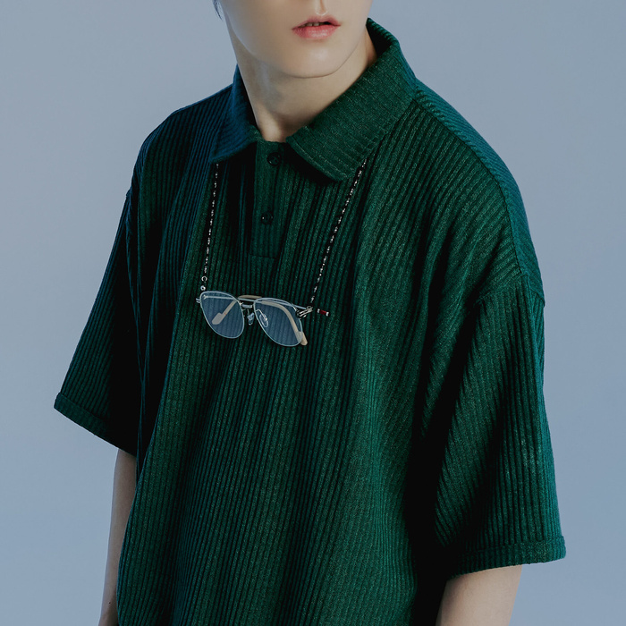 韓國Romantic Crown - MINIMAL LOGO KNIT POLO_GREEN